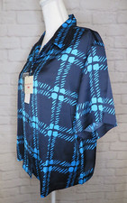 MARNI Uniqlo Women Oversized Open Collar Short-Sleeve Shirt Navy Blue