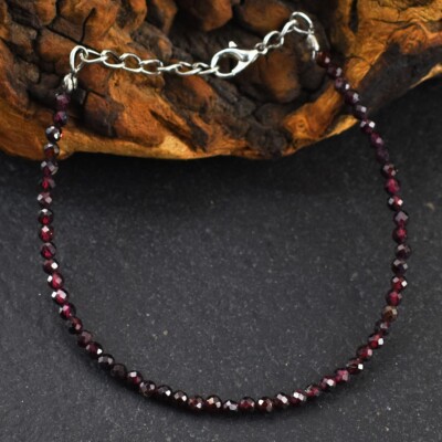 Red Garnet Most Amazing Shinning 23.00 Cts Inches 7'' Beaded Bracelet VK 36  E584