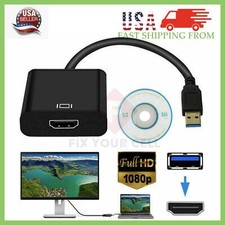 HD 1080P USB 3.0 to HDMI Video Cable Adapter For PC Laptop HDTV LCD TV Converter