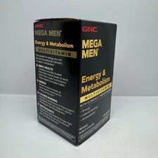 GNC Mega Men Multivitamin Energy & Metabolism Multivitamin 180 Caplets Free Ship