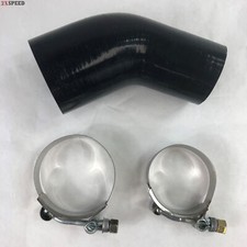 4-Ply Black Silicone 2" to 2.5" Coupler 45 Degree Angled Elbow Hose+2 pcs clamps