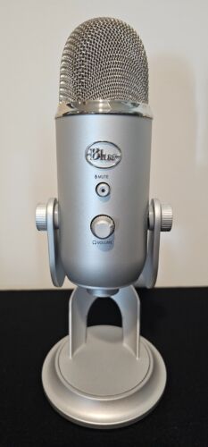 Blaues Yeti Mikrofon mit Ständer - silberne Edition - Bild 1 von 9