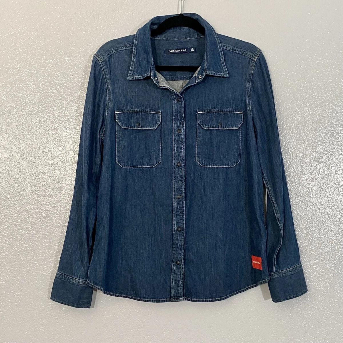 Calvin klein jeans ss button v neck fla deals