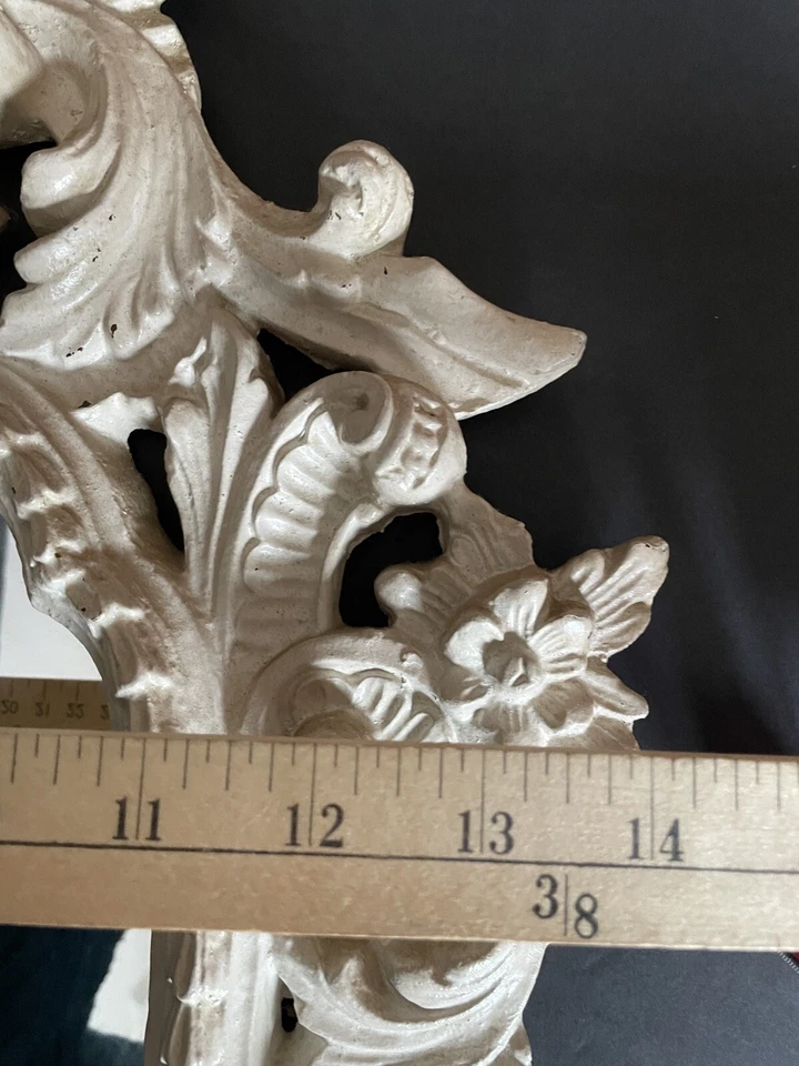 Vintage Ornate Rococo Style Wall Mirror Resin Framed 24" Baroque Scroll Design - Image 4 of 4