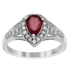 Victorian Era Inspired Red Ruby Gemstone 925 Silver Women Accents Ring