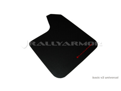 Rally Armor Black Universal Basic Mud Flaps Red Logo Set of 4 MF12-BAS-RD