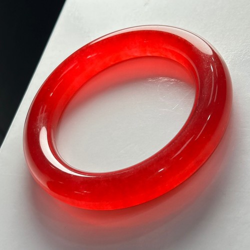 Certified Natural High Ice Red Myanmar Jade jadeite Bracelets Bangle 60mm - Picture 2 of 12
