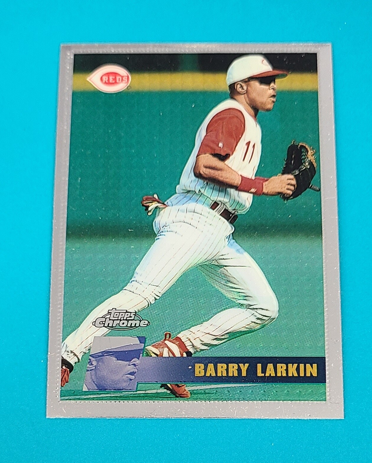 1996 Topps Chrome #116 Barry Larkin Cincinnati Reds BASEBALL Card 1B