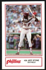 Jeff Stone Philadelphia Phillies Card #8 Cigna ~ Police Dept Sportsmedia 1985