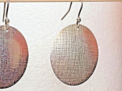 Handmade Made in Frontal Disc Hoop Earrings, Sterling