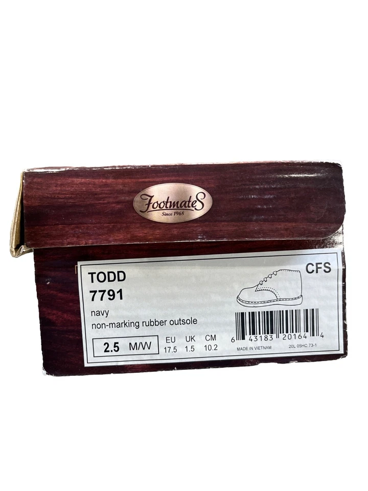FootMates Todd Couro Azul Marinho, Sapatos Infantis, 2,5M/W UE 17,5 - Imagem 4 de 4