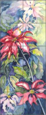 Floral Tile Mural Neufeld Flower Art PNA030
