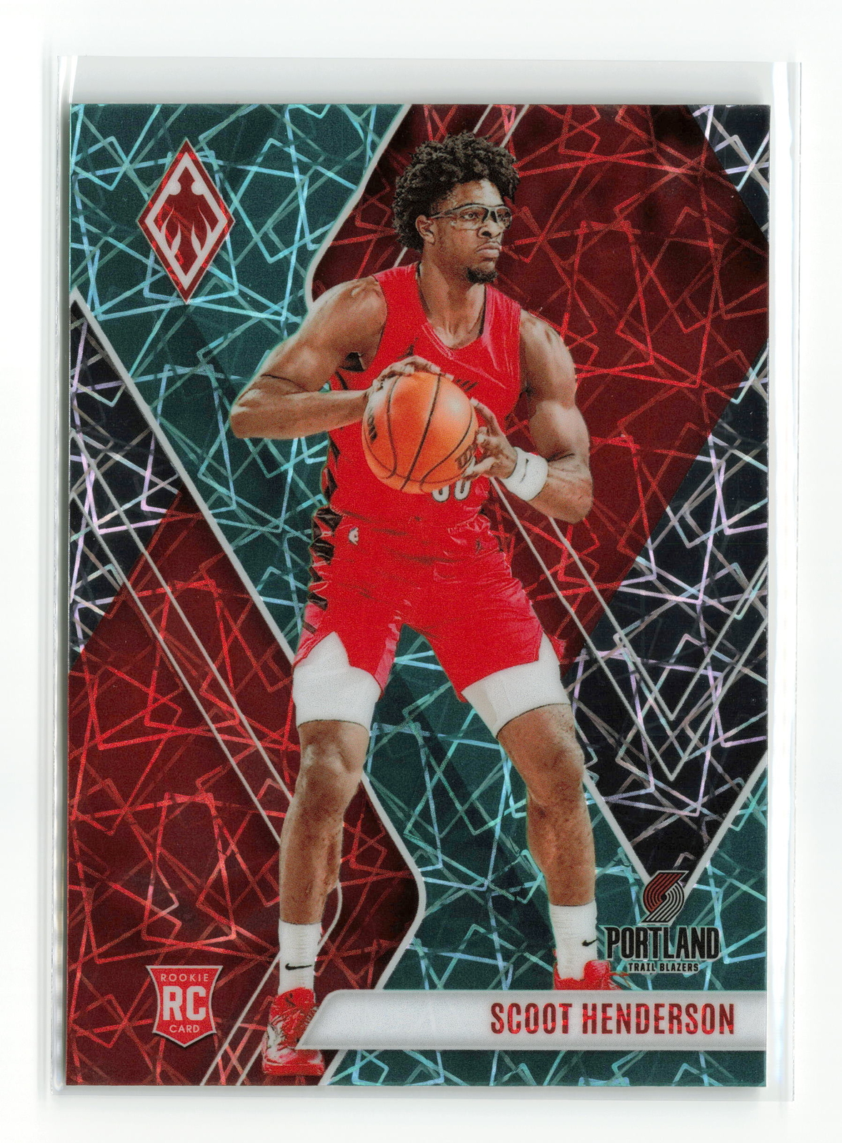 SCOOT HENDERSON #298 RC 2023-24 PANINI PHOENIX TRAIL BLAZERS TEAL LAZER