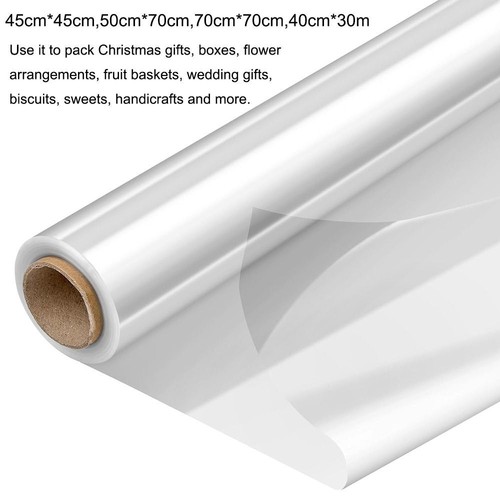Transparent Wrapping Plastic Film Thin Cellophane Wrapping Paper Wrap Roll - Picture 2 of 19