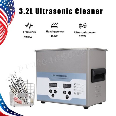 3.2L Ultrasonic Cleaner with 100W Heater 99min Timer for Auto Tools Machine Part
