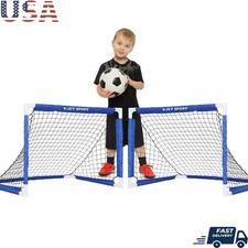 Kids Soccer Goal Portable Folding Football Net Set Indoor Outdoor Play New