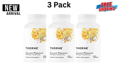 Pack of 3 Thorne Curcumin Phytosome 1000mg Dietary Supplement | 120 Capsules