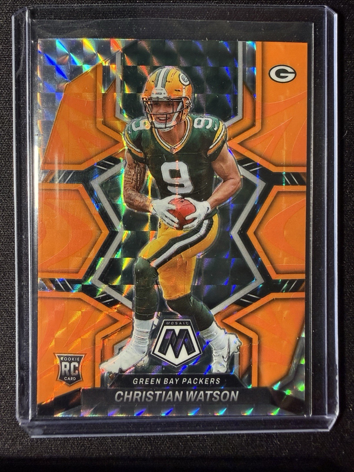 2022 Panini Mosaic #327 Christian Watson Mosaic Reactive Orange
