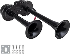 Electric Car Horns Dual Trumpet 130dB Super Loud Air Horns Electric horn Black