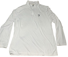 Bugatchi Men’s Long Sleeve Quarter Zip Pullover White Camelback Golf Club XL