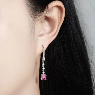 Ohrringe 2,0 kt Princess Cut Laborgefertigt Diamant Testpass VVS1/D/Top