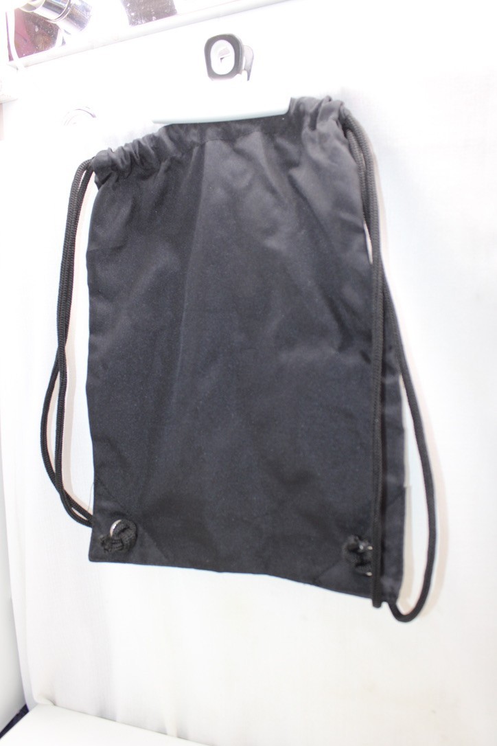 black drawstring backpack logo cbdMD heavy nylon … - image 2