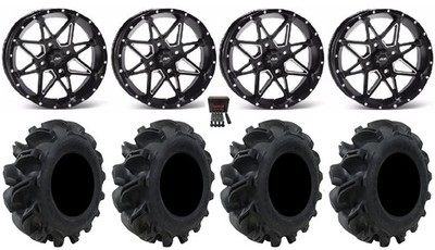 ITP Tornado 14'' Wheels Black 28'' Vampire EDL Tires Kawasaki Brute Force IRS