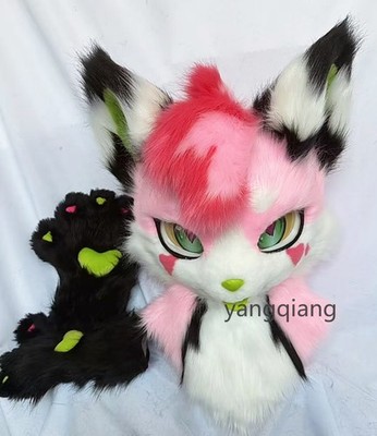 Fursuit Long Fur Husky Fox Mascot Head Party Halloween Fur Cosplay-Promotion