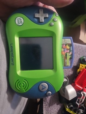 LeapFrog Leapster 2 Green Handheld Learning Game Console W/Cord & BCK YARDIGANS