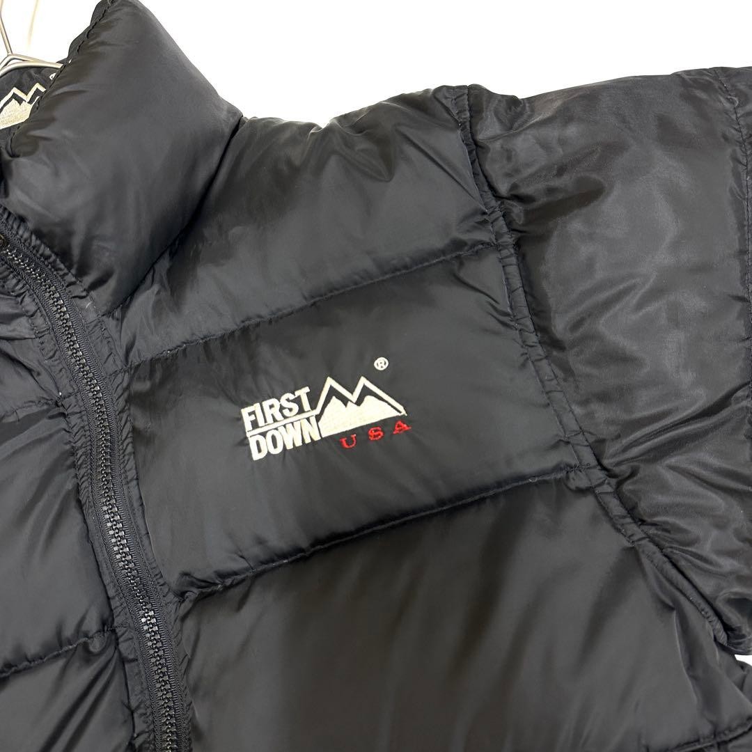 First Down Reversible Black Down Jacket S Vintage… - image 4