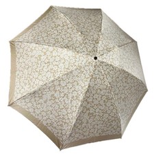 Burberry Folding Umbrella Beige White Flower Pattern Compact Polyester Women New