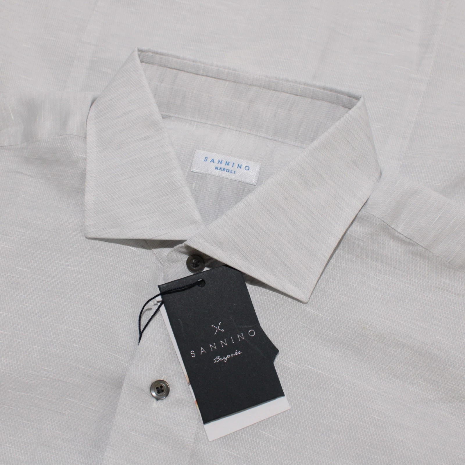 Sannino NWT Casual Button Down Shirt Size M in Gray Melange Cotton & Linen Blend
Opens in a new wind