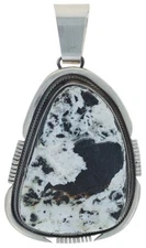 Natural Free-Form White Buffalo Pendant By Navajo Artist Paul Livingston