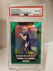 Drake Maye 2024 Panini Prizm EMERGENT-GREEN PRIZM ROOKIE CARD PSA GEM MINT 10