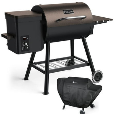 KingChii HWPG 456D-WR 456 SQ.IN Pellet Grill Smoker with Side