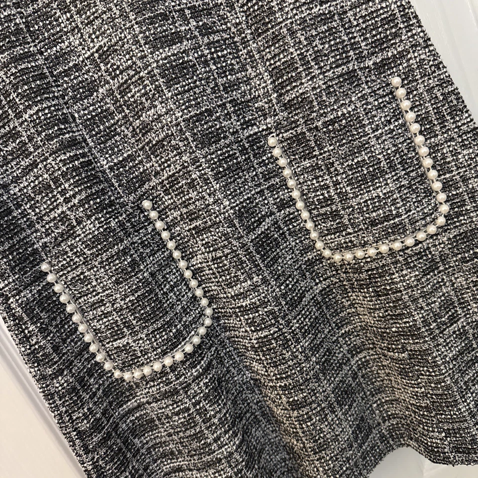 Vestido Speechless Niñas Tweed Blanco y Negro Con Perla Nuevo Con Etiquetas Talla 16 Foto 2 de 4