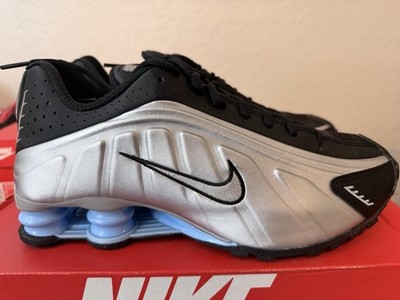 Nike Shox R4 Psychic Blue Silver/Black Men's Low Top Lace-Up Athletic Sneaker