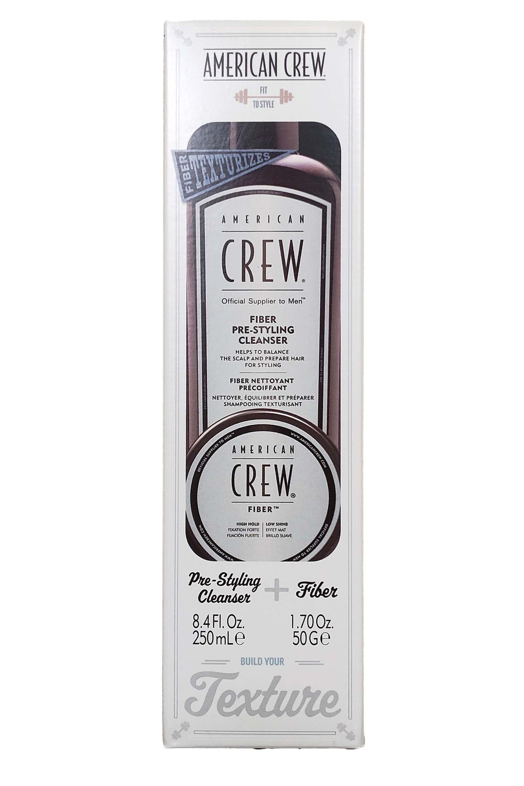 American Crew Fiber Pre Styling Cleanser 250ml + Fiber 50g balance your scalp