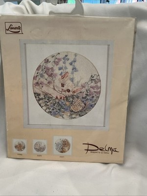 Lanarte Gezähltes Kreuzstich-Set Weiße Katze in Blumen 33570 Neu