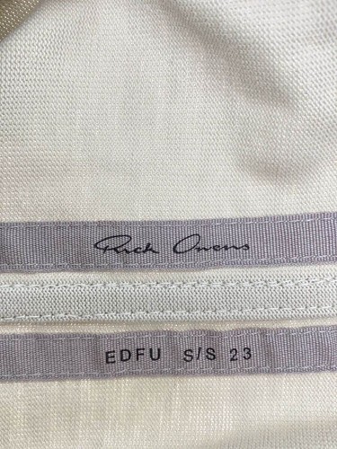Rick Owens Long Sleeve T Shirt L Cotton Beige Plain RU01C4280-BA Used - Picture 3 of 6