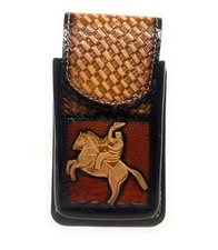 WESTERN LEATHER PHONE CASE, COWBOY RODEO HORSE PHONE CASE, FUNDA VAQUERA CABALLO