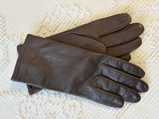 Fownes Brown Leather Lined Women  s Gloves Size M