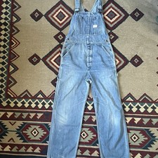 Vintage 70s Big Mac Denim Workwear Overalls 32x30 Faded Distressed Blue