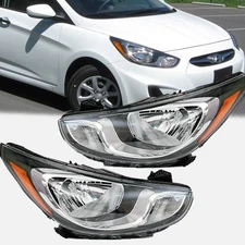 For 2012 2013 2014 Hyundai Accent Sedan Halogen Headlights Assembly Headlamps