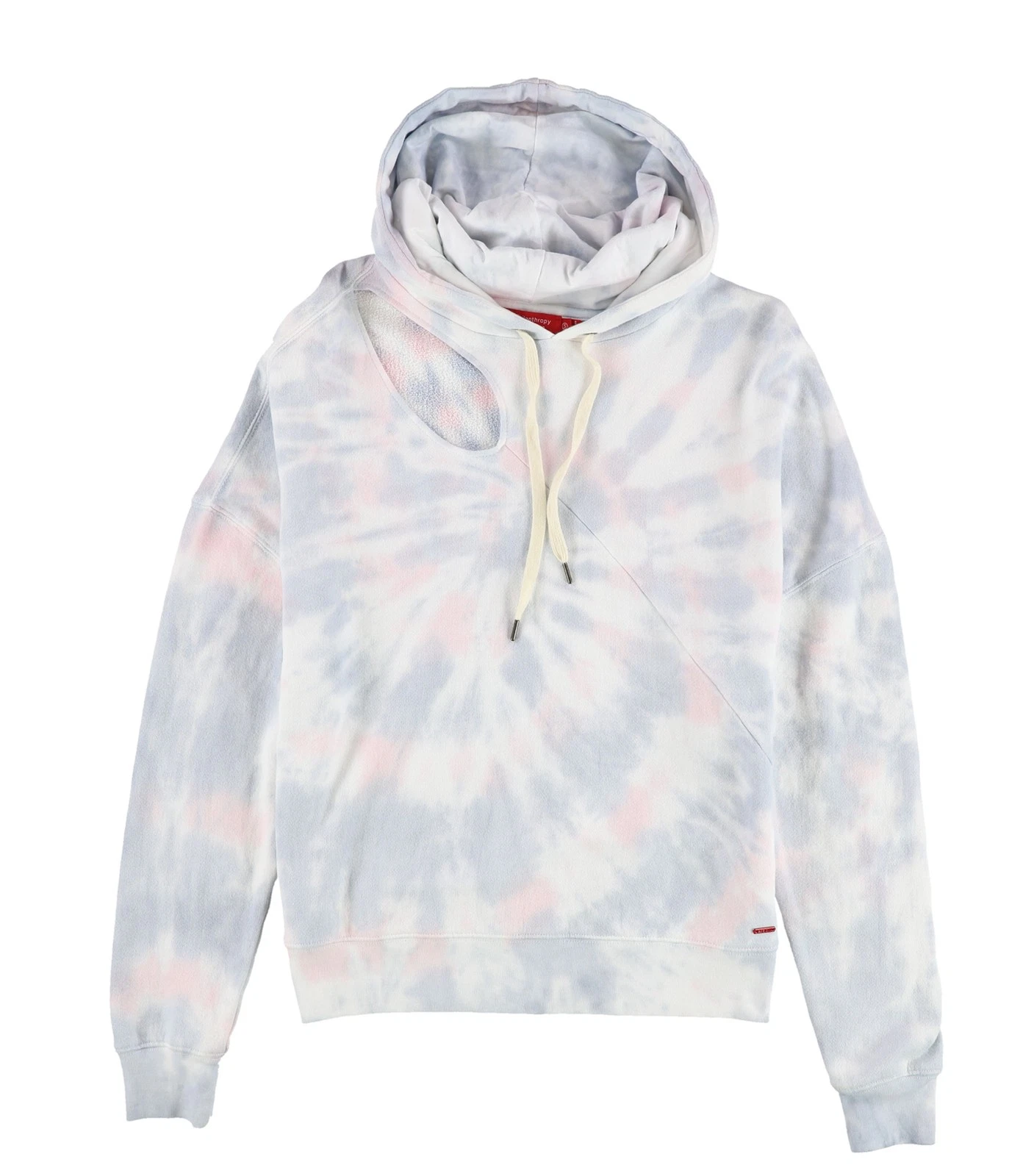 n:philanthropy Womens Tie Dyed Hoodie Sweatshirt, White, Small