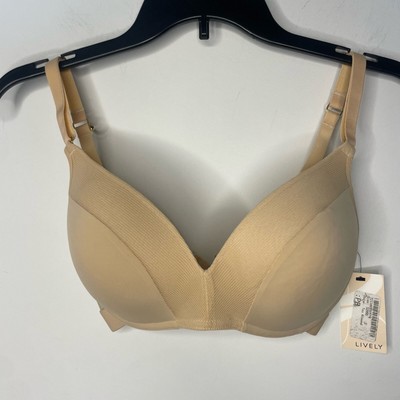 NWT Lively Bra 32DDD Toasted Almond Lined Wireless Comfort Padded Sheer Intimate