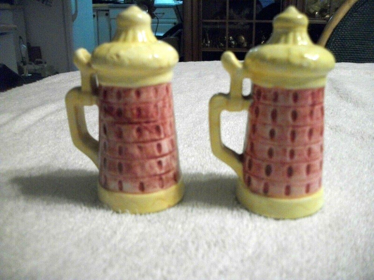 Vintage Ceramic Beer Stein Salt & Pepper Shakers #5269