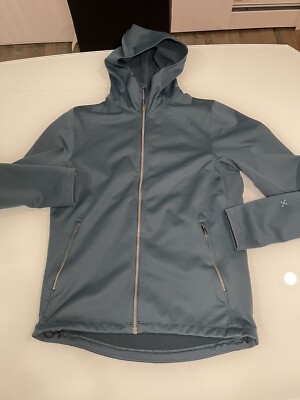 Lululemon Fleece Back Soft Shell Jacket Sz M Free Shipping Teal  Blue