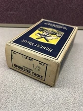 Vintage Box Honest Value No. 6  1/2" Sterilized Upholster Tacks  *Free Shipping*