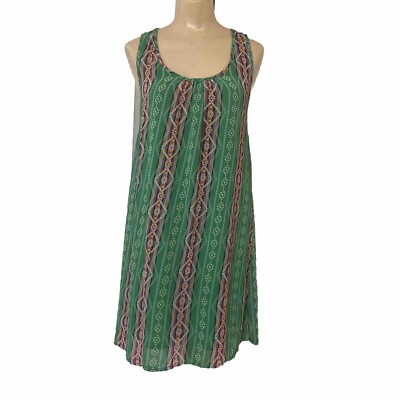 Umgee Womens M Dress green Aztec pattern open back lace detail airy summer  dress | eBay